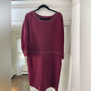 Lafayette dress with leather trimmings